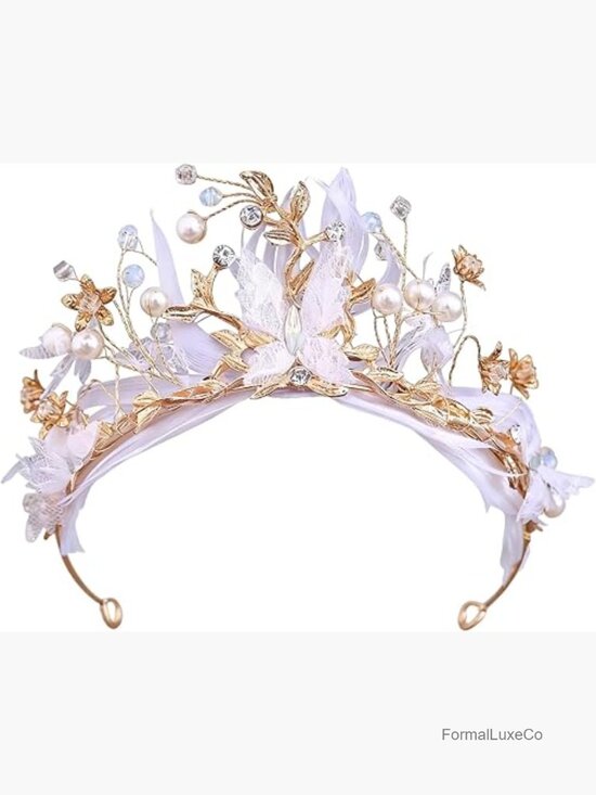 Rhinestone Crystal Pearl Hair Crown Tiara for Bride Prom